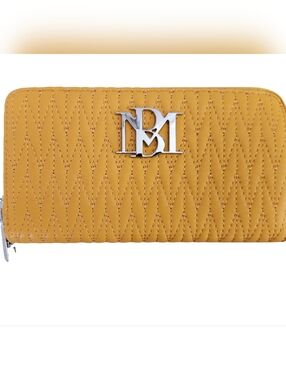Badgley Mischka Braid Quilted Long Wallet - Vibrant Yellow